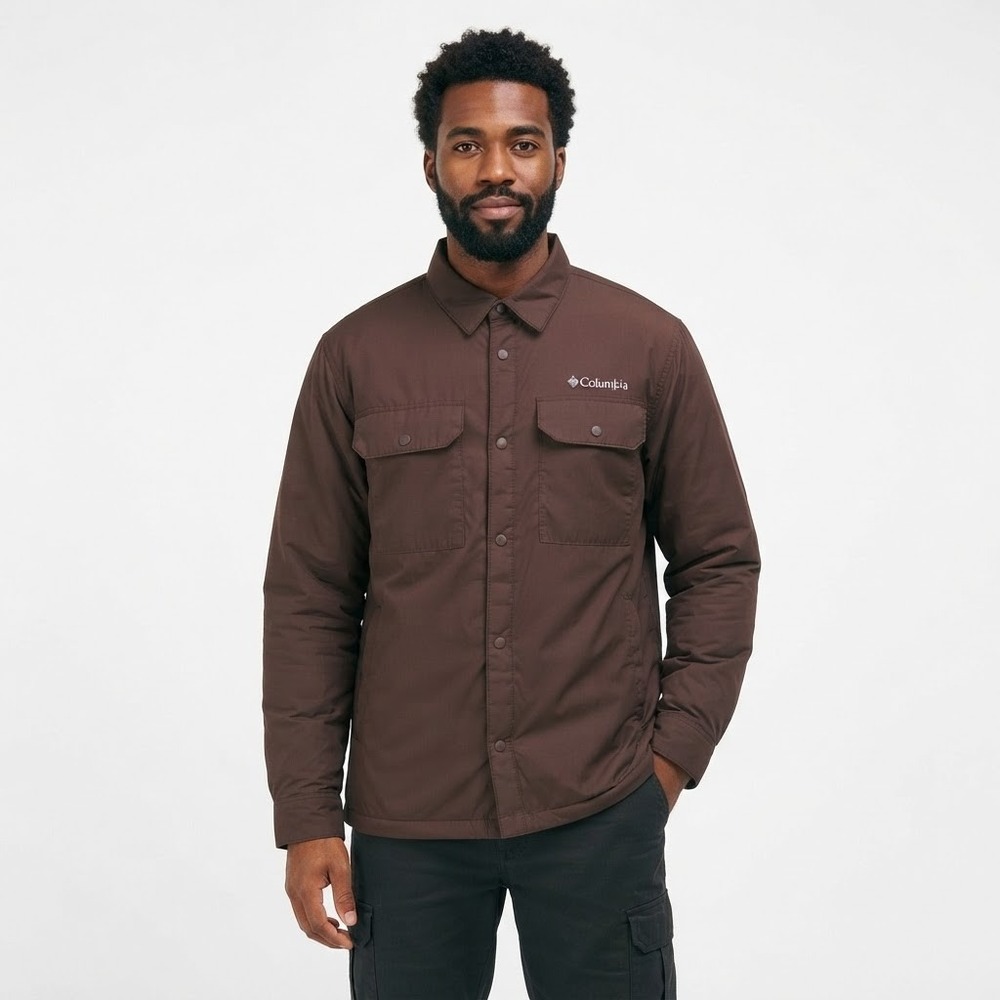 Columbia Landroamer Shirt Jacket Mens Small Brown NEW Insulated WM2298-256